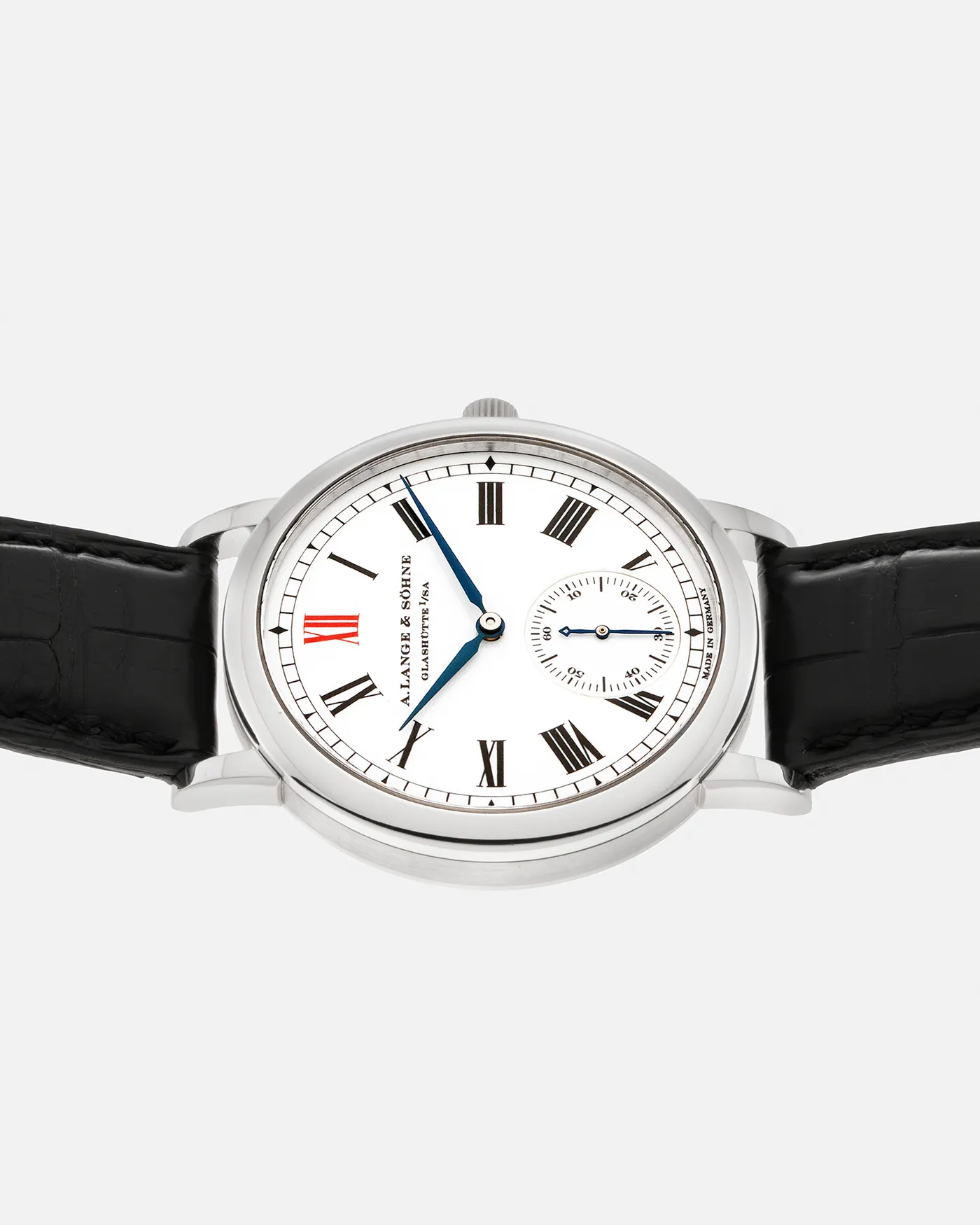 A. Lange & Söhne Langematik 302.025 37mm Platinum 950 Case, Grand Feu Enamel Dial White 11