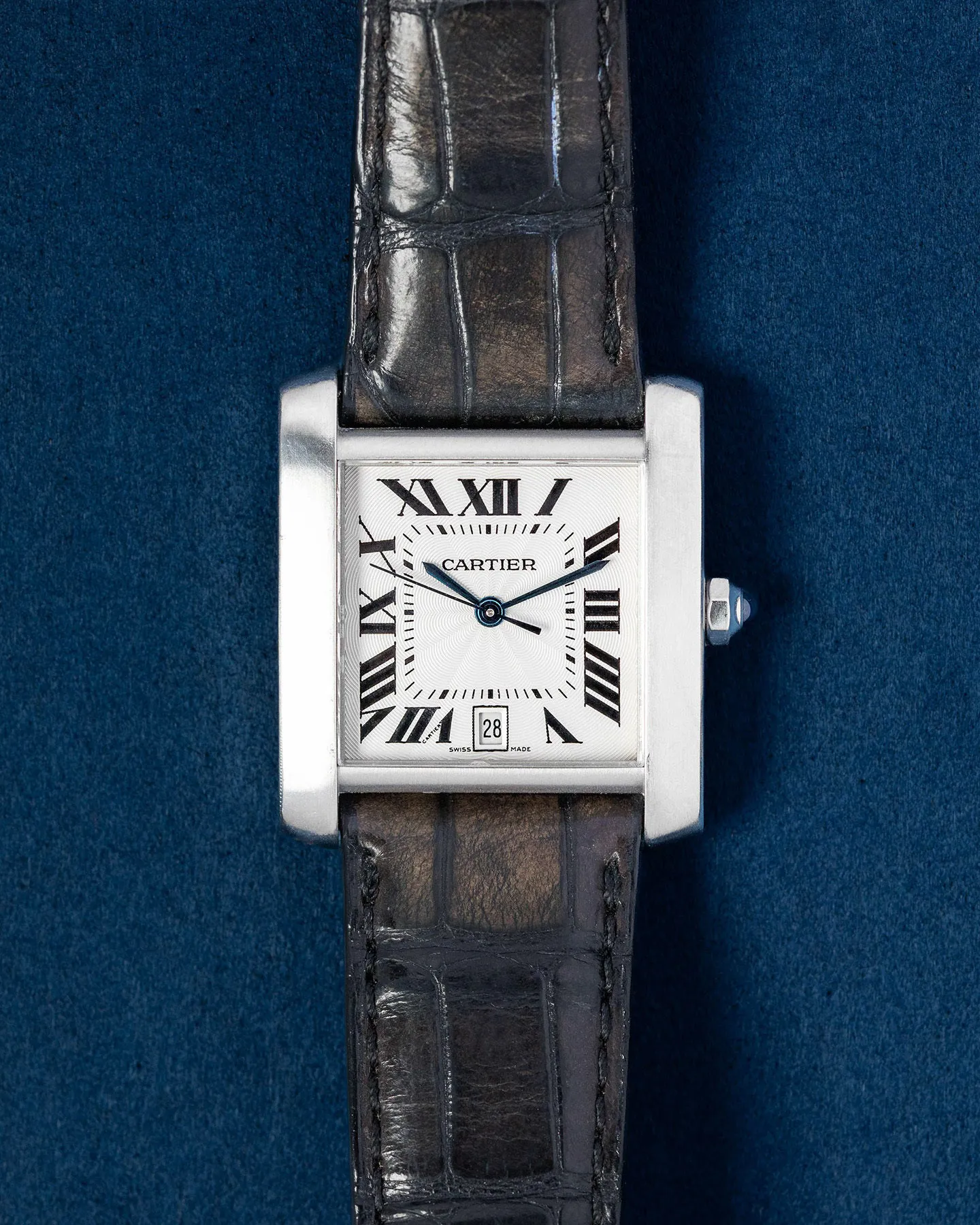 Cartier Tank Française 2302 28mm Stainless steel White