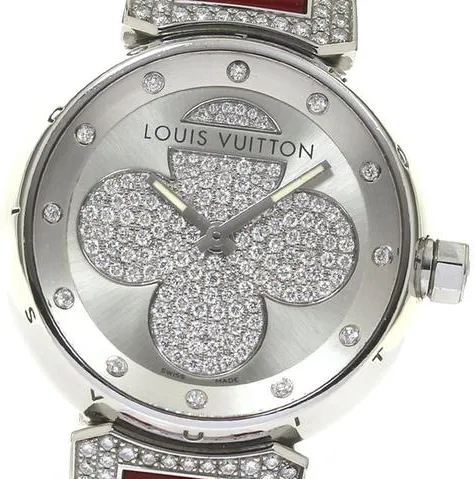 Louis Vuitton Tambour Q131P 34mm Stainless steel Silver