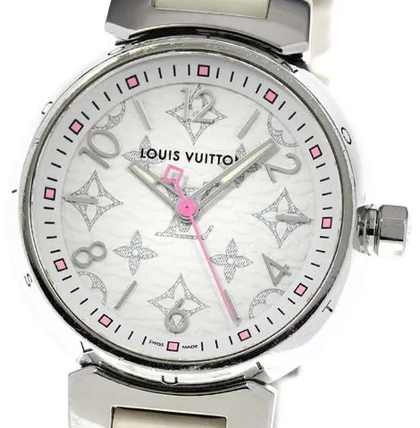 Louis Vuitton Tambour QA115 28mm Stainless steel White