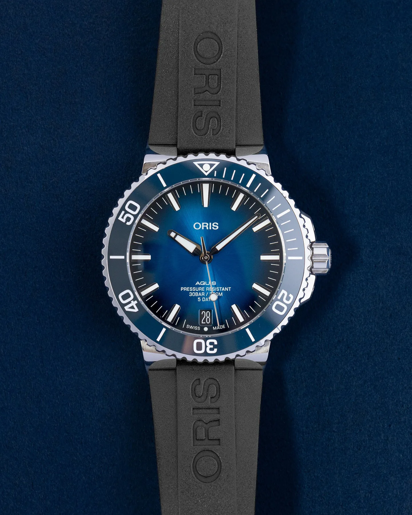 Oris Aquis Diver 5 Day 01 400 7763 4135 43.5mm Stainless steel Blue