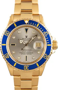 Rolex Submariner 16808 40mm Yellow gold Silver