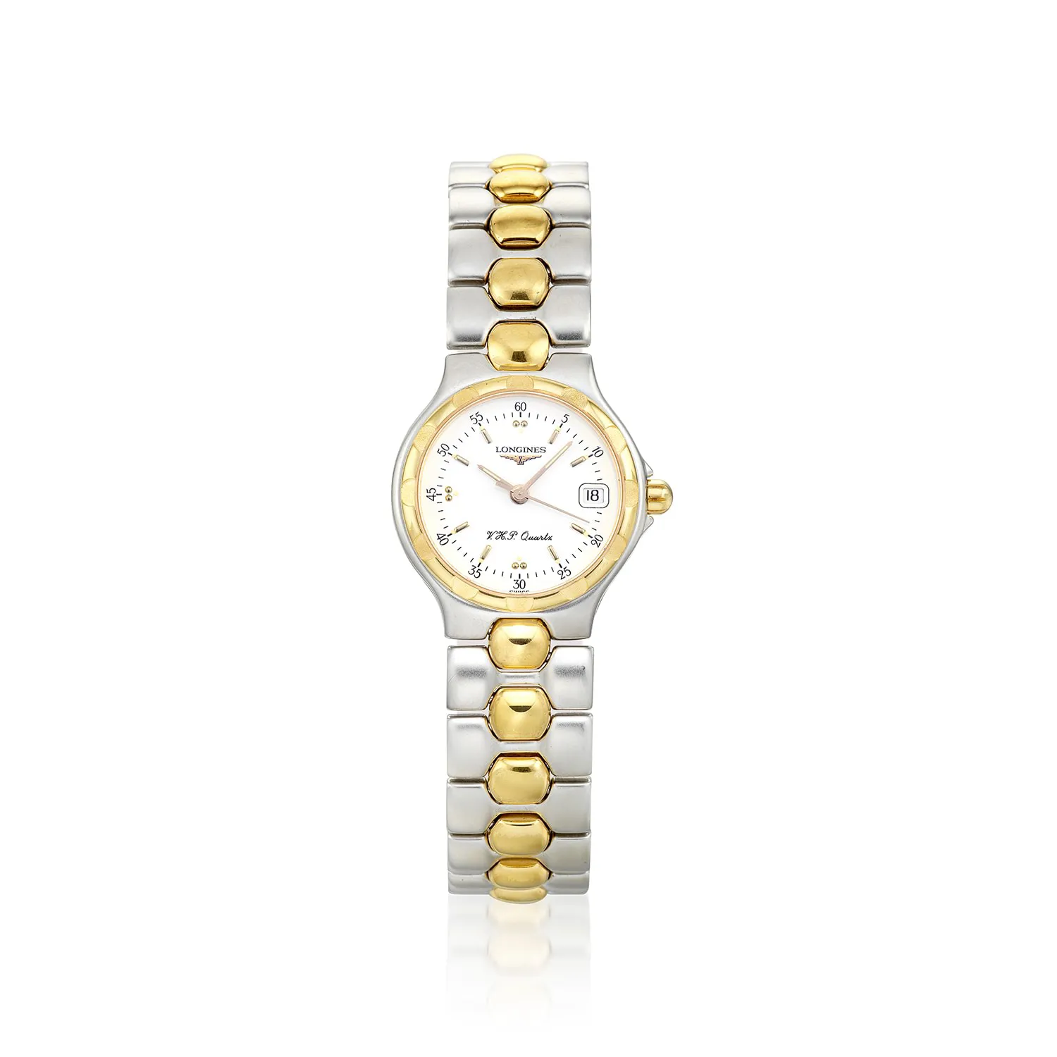 Longines Conquest L1.113.3 28mm Yellow gold and stainless steel White