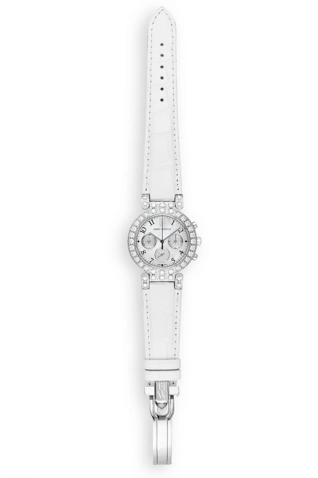 Harry Winston Premier 2000UCQ32W 32mm White gold and diamond-set Mother-of-pearl