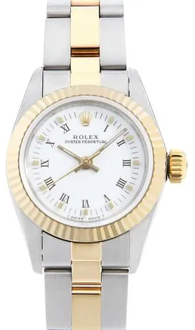 Rolex Oyster Perpetual 67193 25mm Yellow gold and Stainless steel White