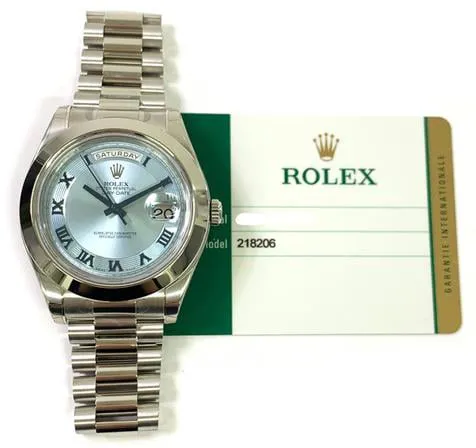 Rolex Day-Date II 218206 41mm Platinum Blue