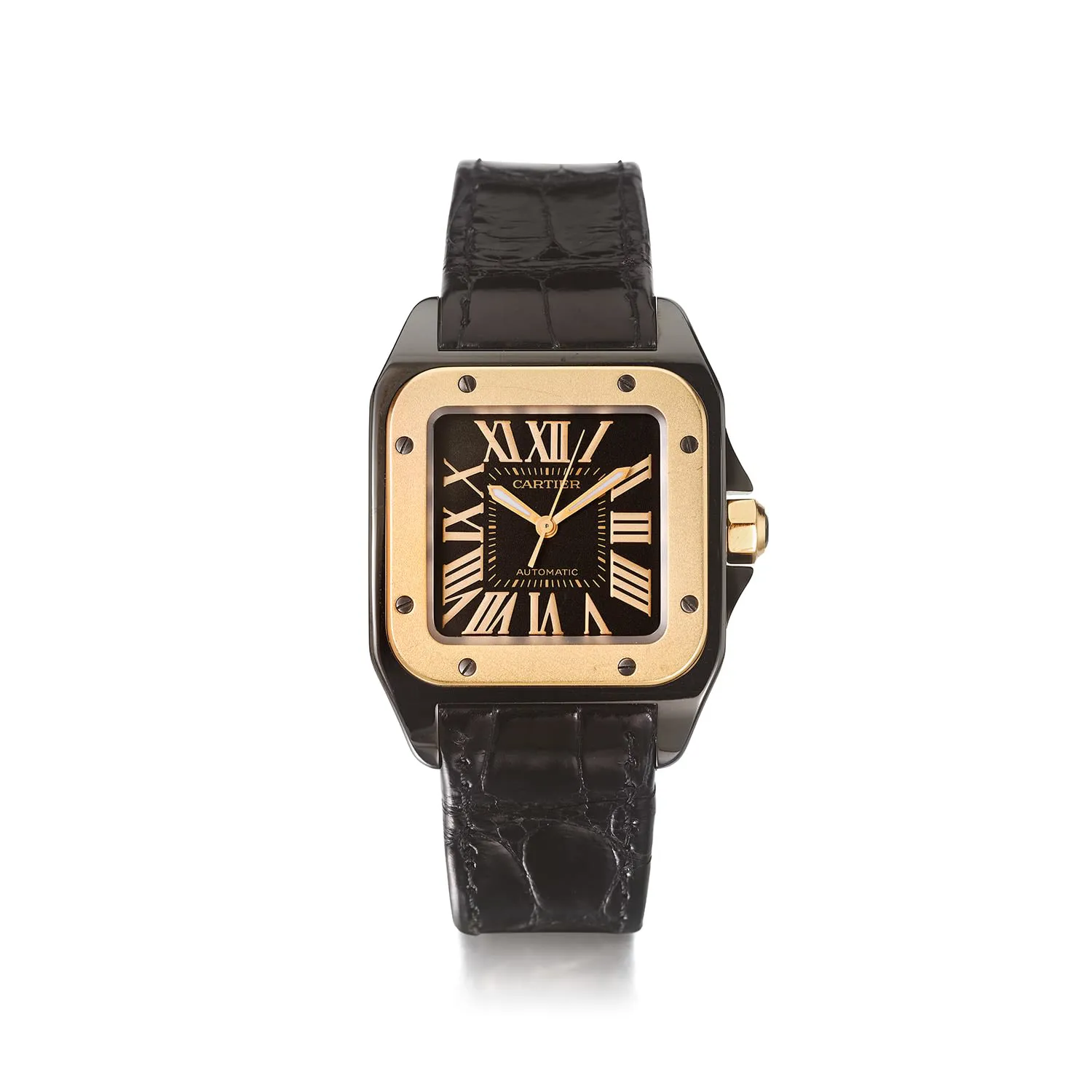 Cartier Santos 100 nullmm Rose gold and stainless steel