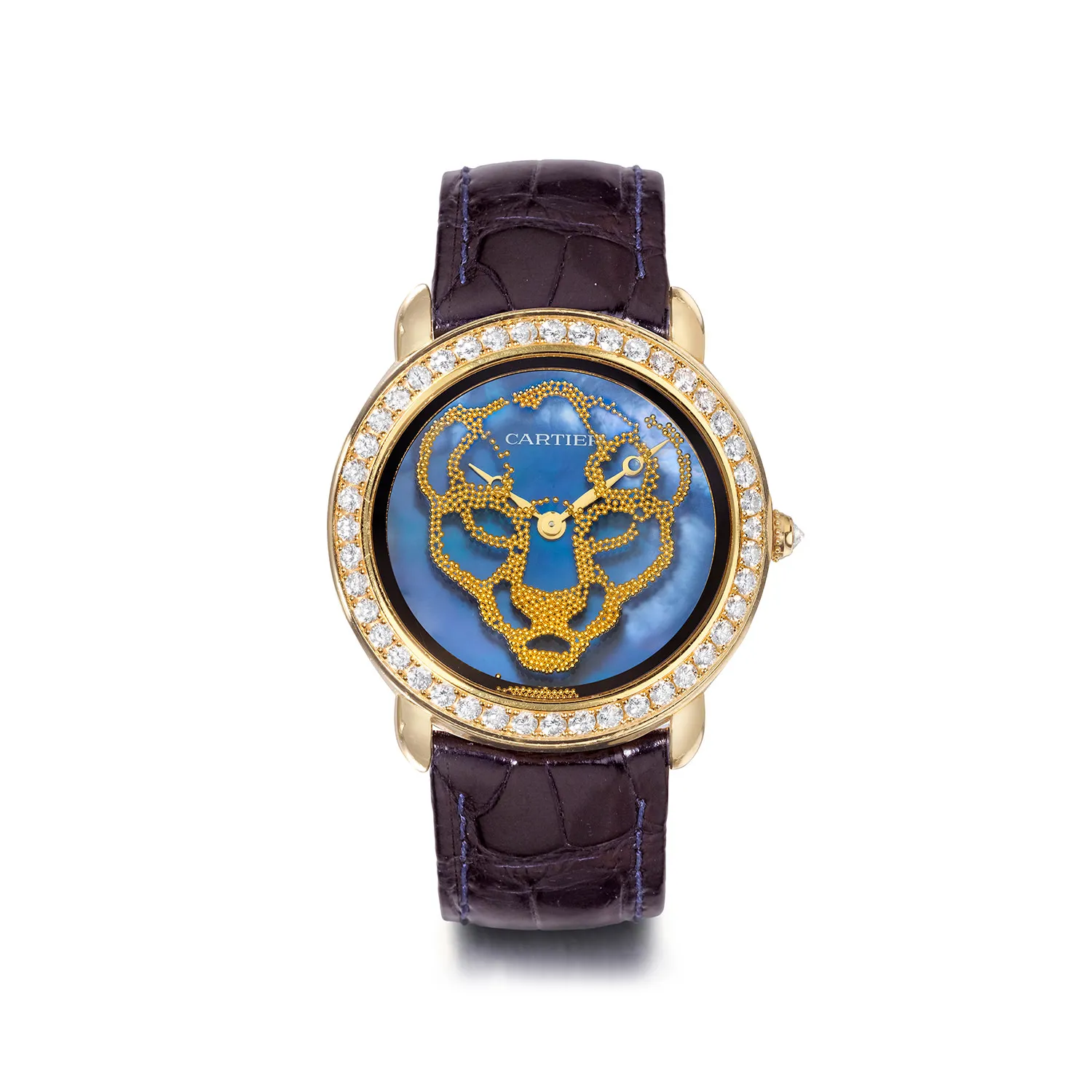 Cartier Panthère 37mm Yellow gold and diamond-set Blue