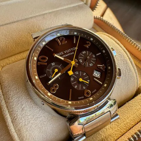 Louis Vuitton Q1121 41mm Stainless steel Brown 2