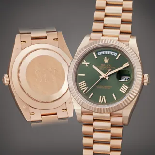 Rolex Day-Date 40 228235 Everose gold Green