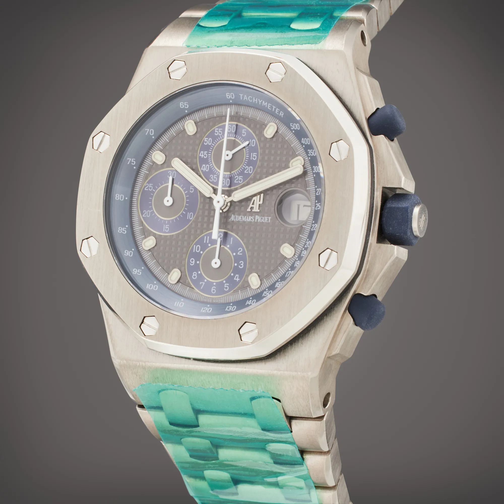 Audemars Piguet Royal Oak Offshore 25721ST.OO.1000ST.01 42mm Titanium Grey and blue 2