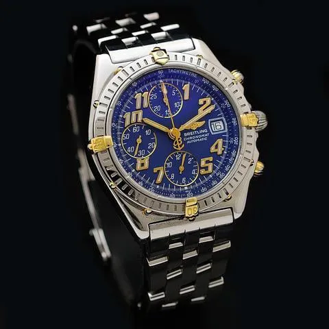 Breitling Chronomat B13050.1 39mm Yellow gold and stainless steel Blue 1