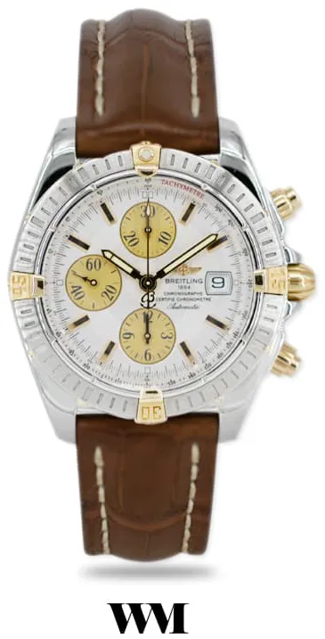 Breitling Chronomat B13356 42mm Yellow gold and Stainless steel White