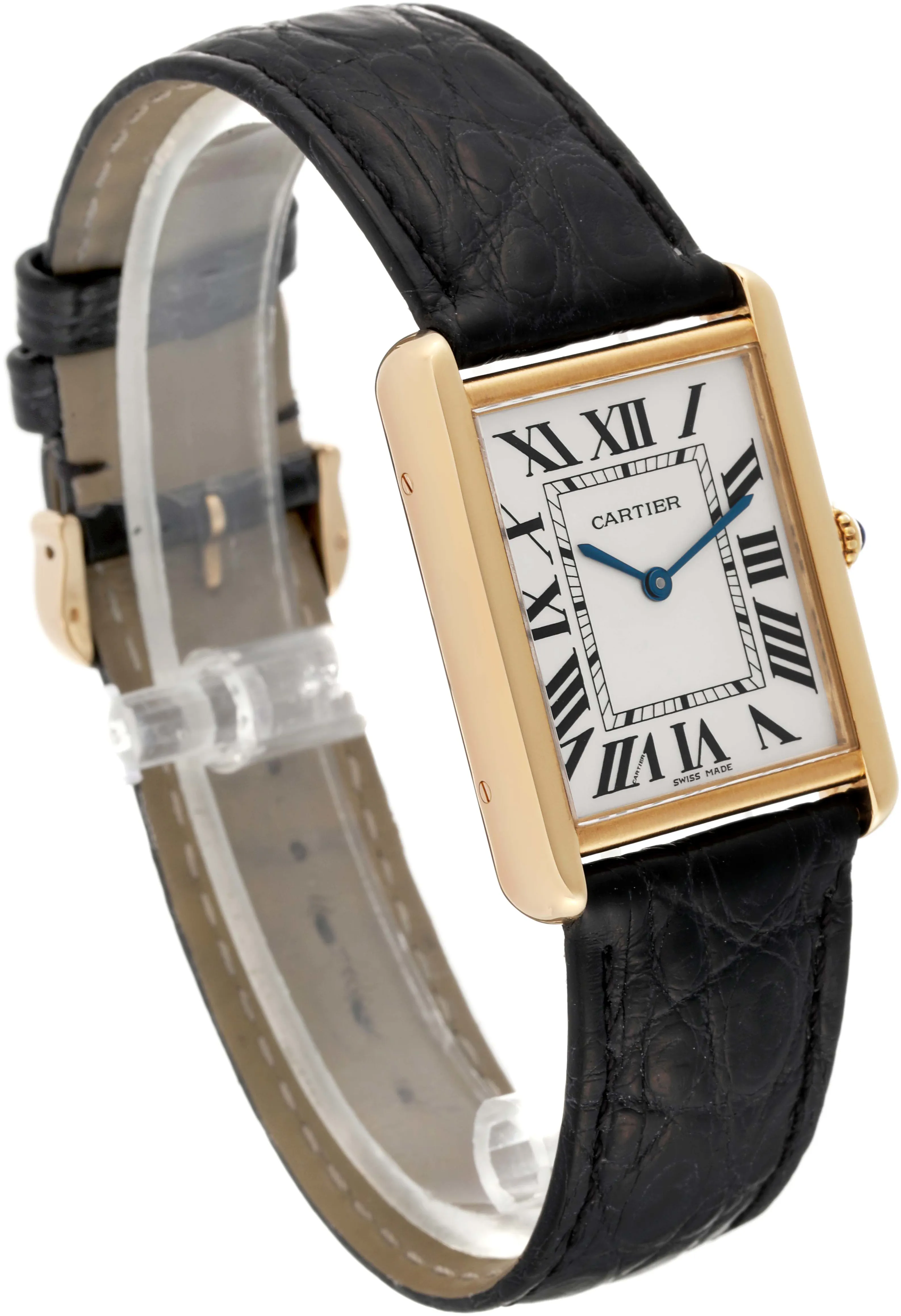 Cartier Tank Solo W1018855. 34mm Yellow gold Silver 2