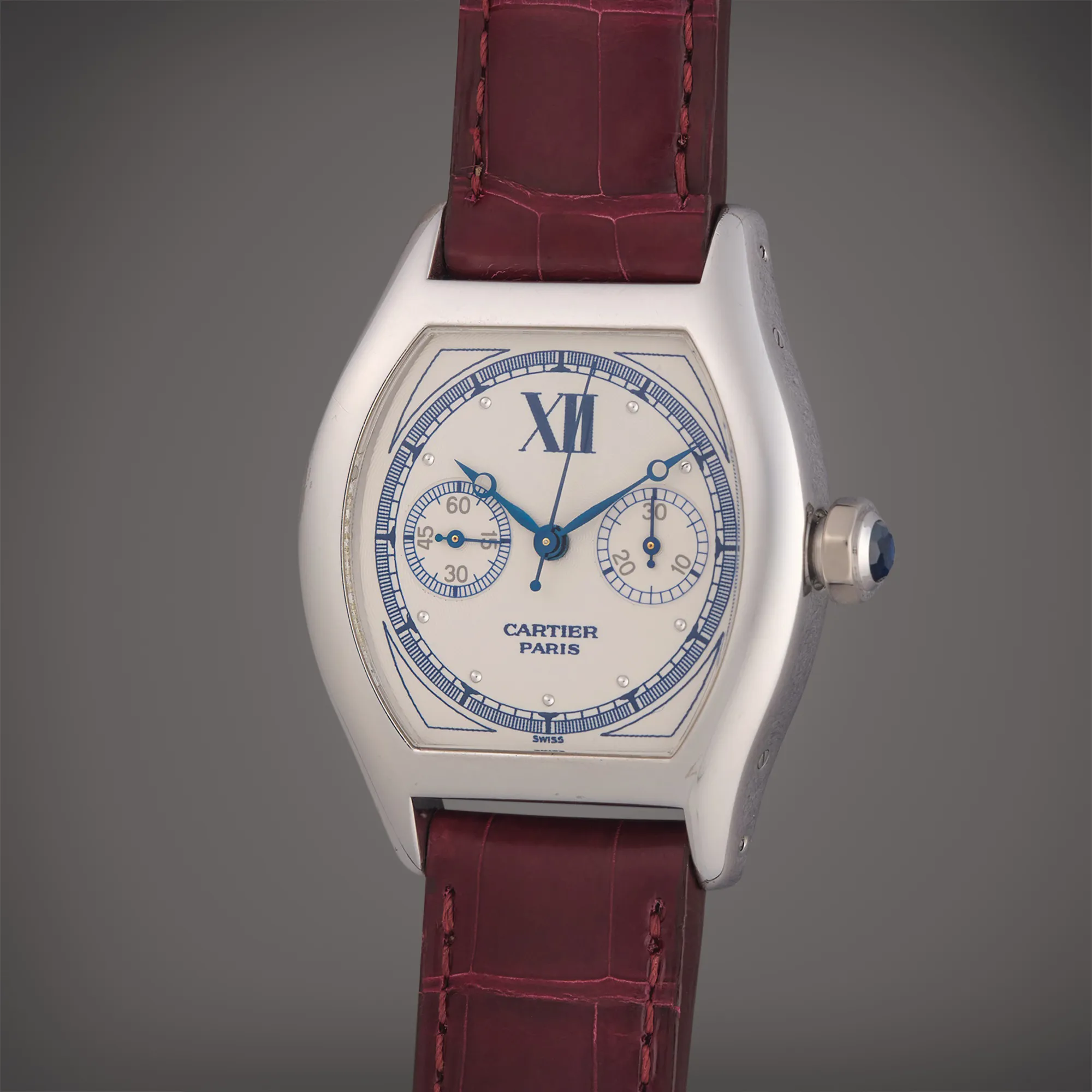 Cartier Tortue 2396 34mm White gold Silver