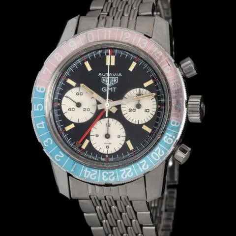 Heuer 2446C 40mm Stainless steel Black