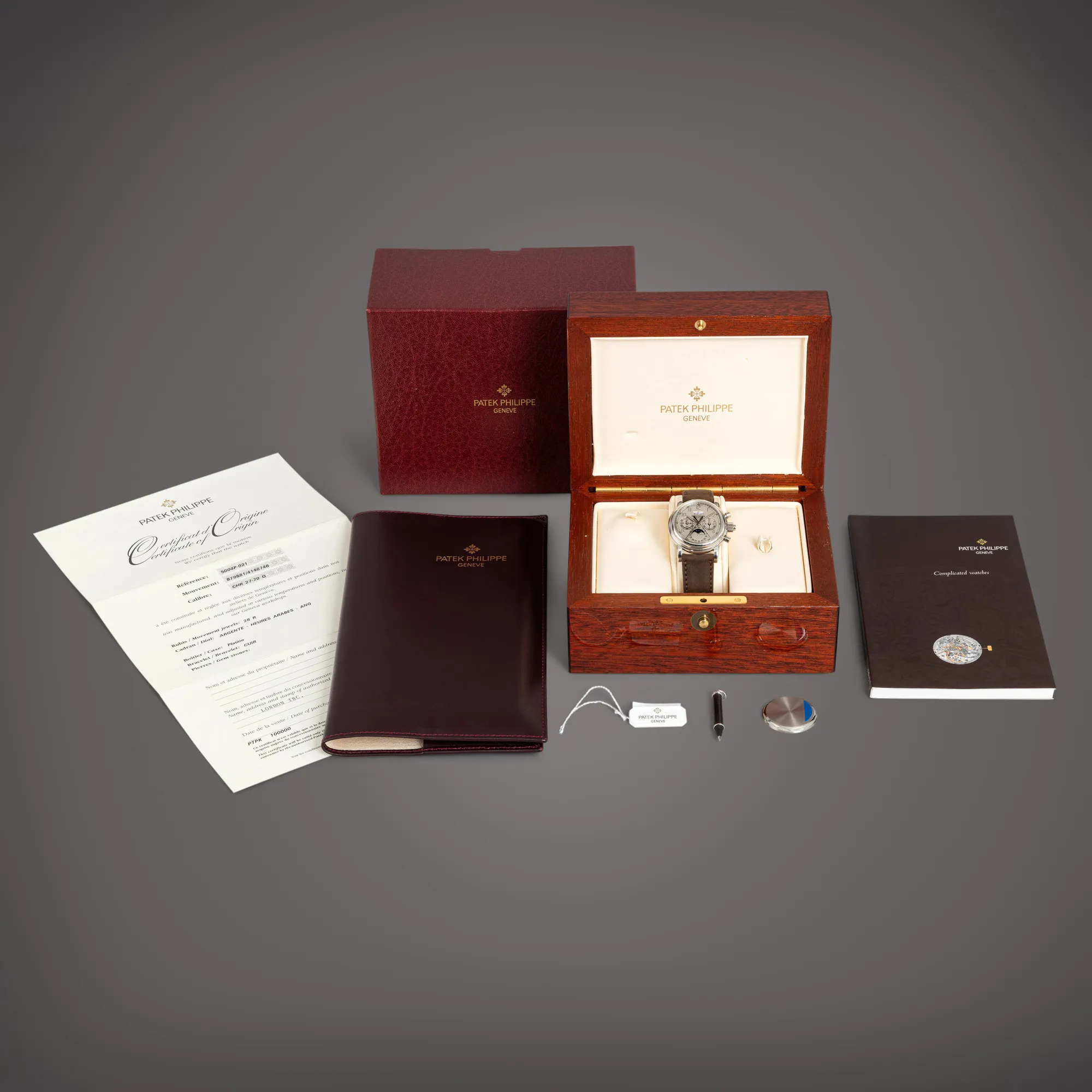 Patek Philippe Perpetual Calendar Split-Seconds Chronograph 5004P-021 36.5mm Platinum Silver 6