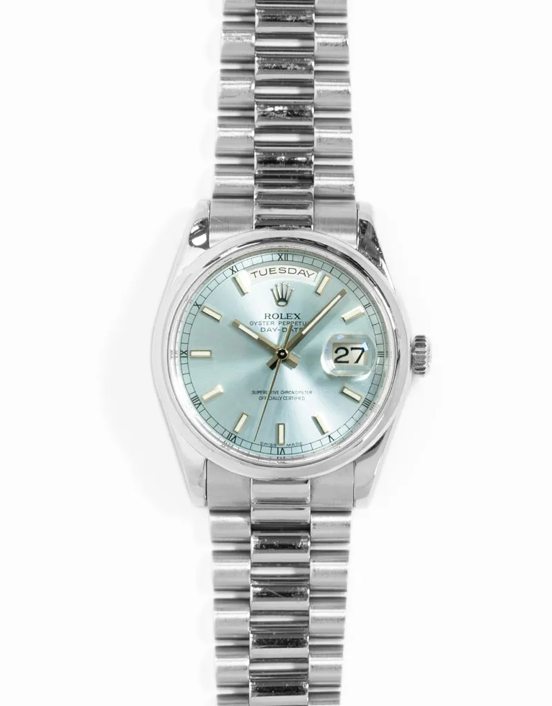 Rolex Day-Date 36 118206 36mm Platinum Blue 1