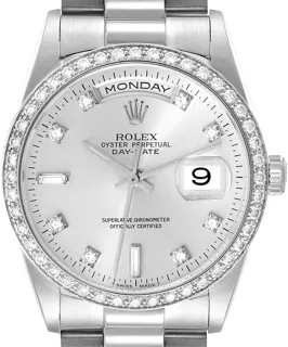 Rolex Day-Date 36 18346 Platinum Silver