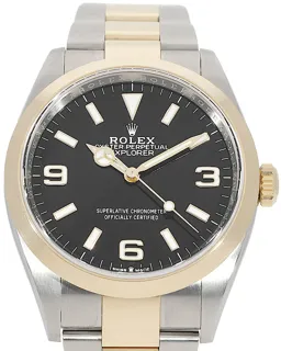 Rolex Explorer 124273 Yellow gold Schwarz