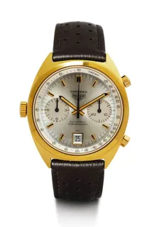 Heuer Carerra 1158 Yellow gold Silver