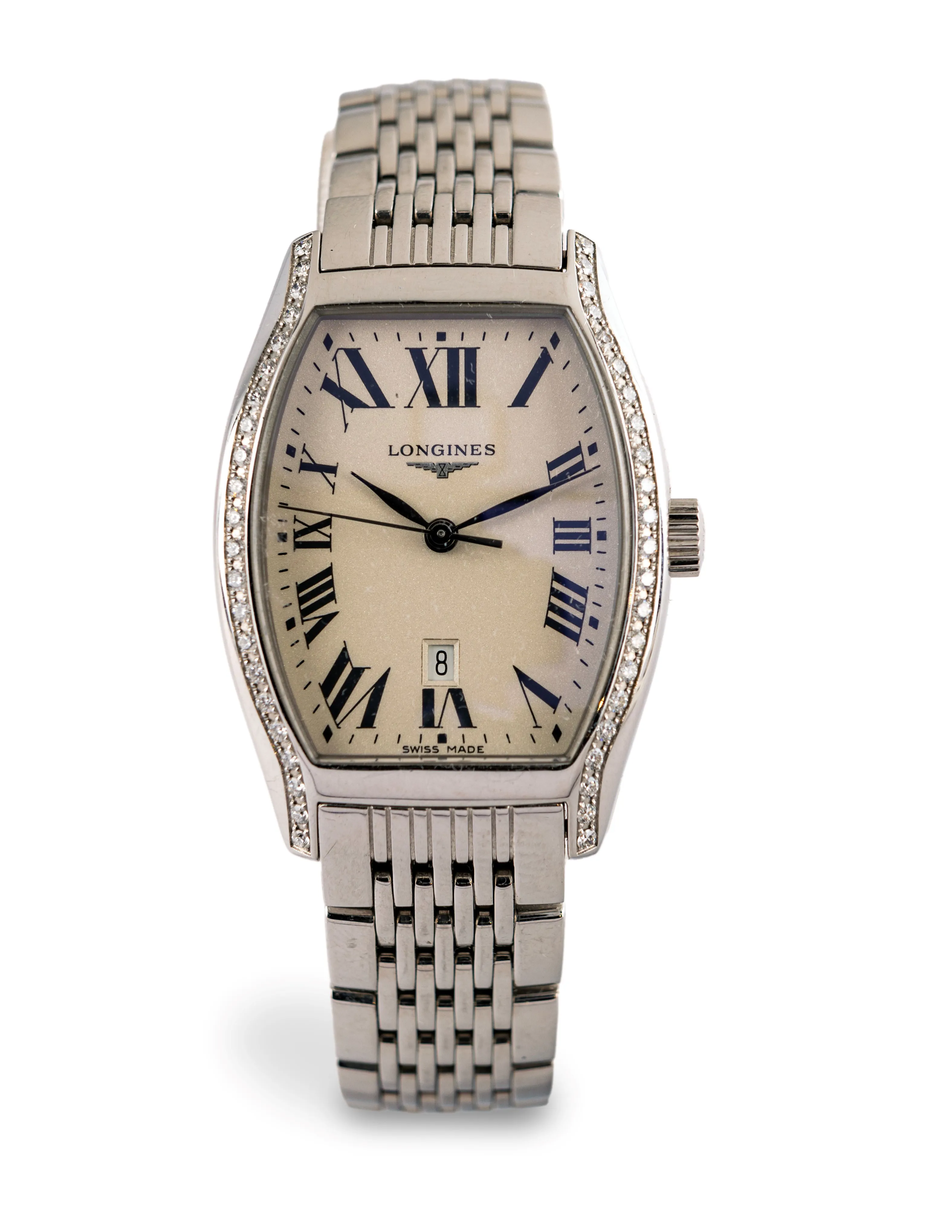 Longines Evidenza 26mm Stainless steel and diamond-set Silver