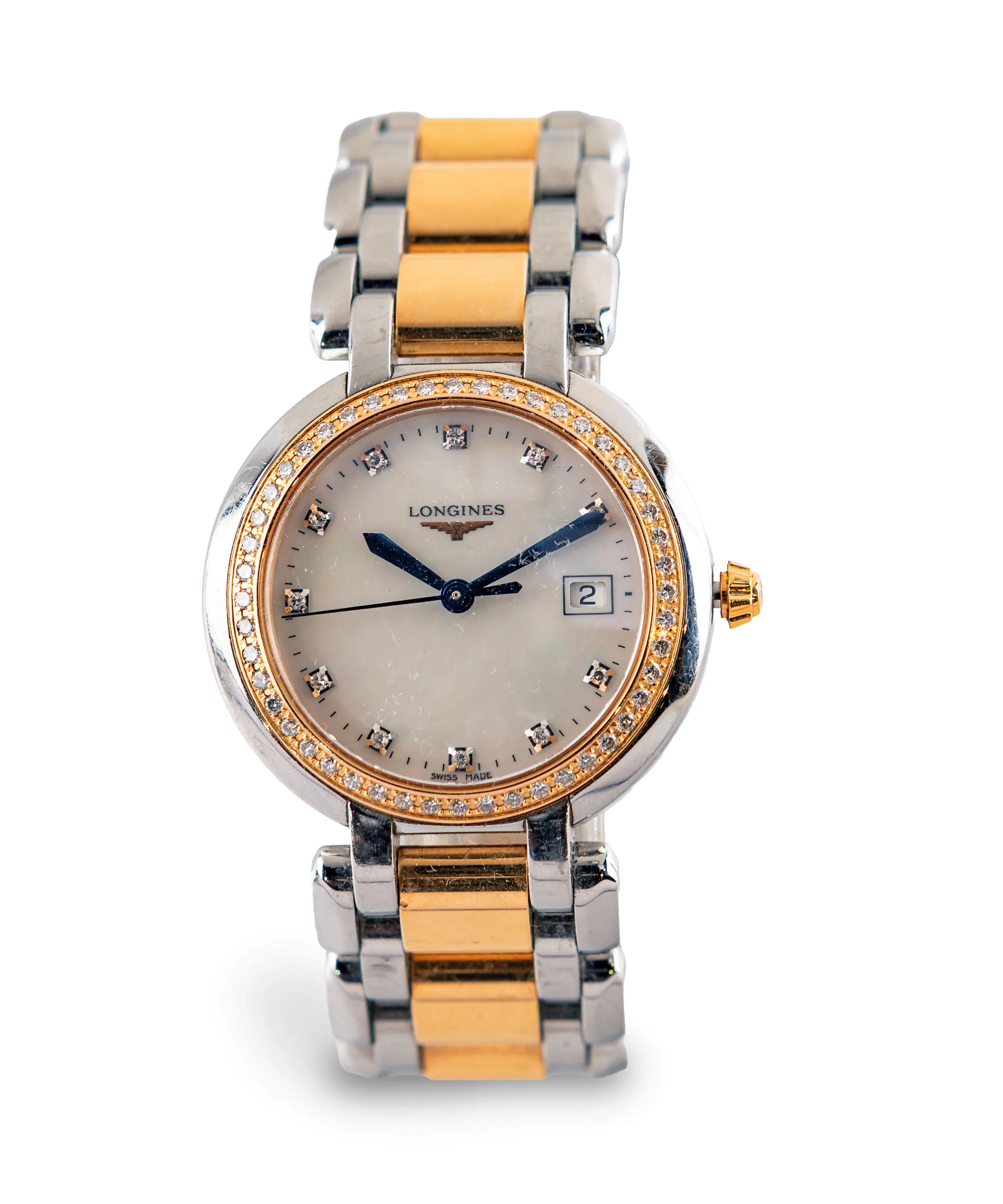 Longines PrimaLuna L8.112.5 30mm Steel, gold and diamond Mother-of-pearl