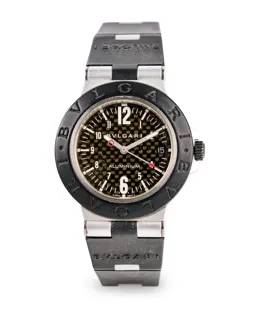 Bulgari Diagono AL 38 TA Aluminium and Rubber Black