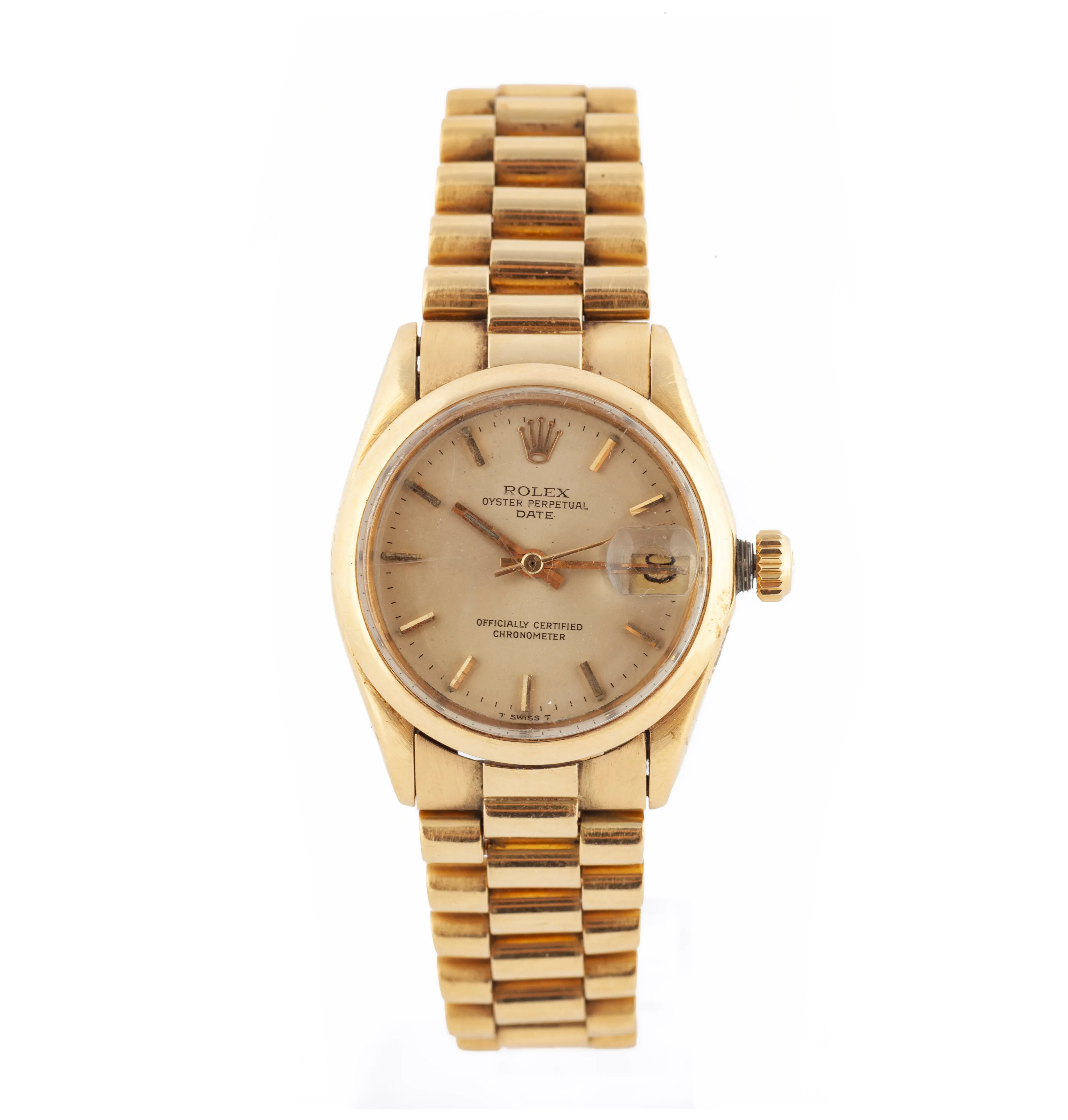 Rolex Oyster Perpetual Date 6624 30mm Yellow gold Champagne