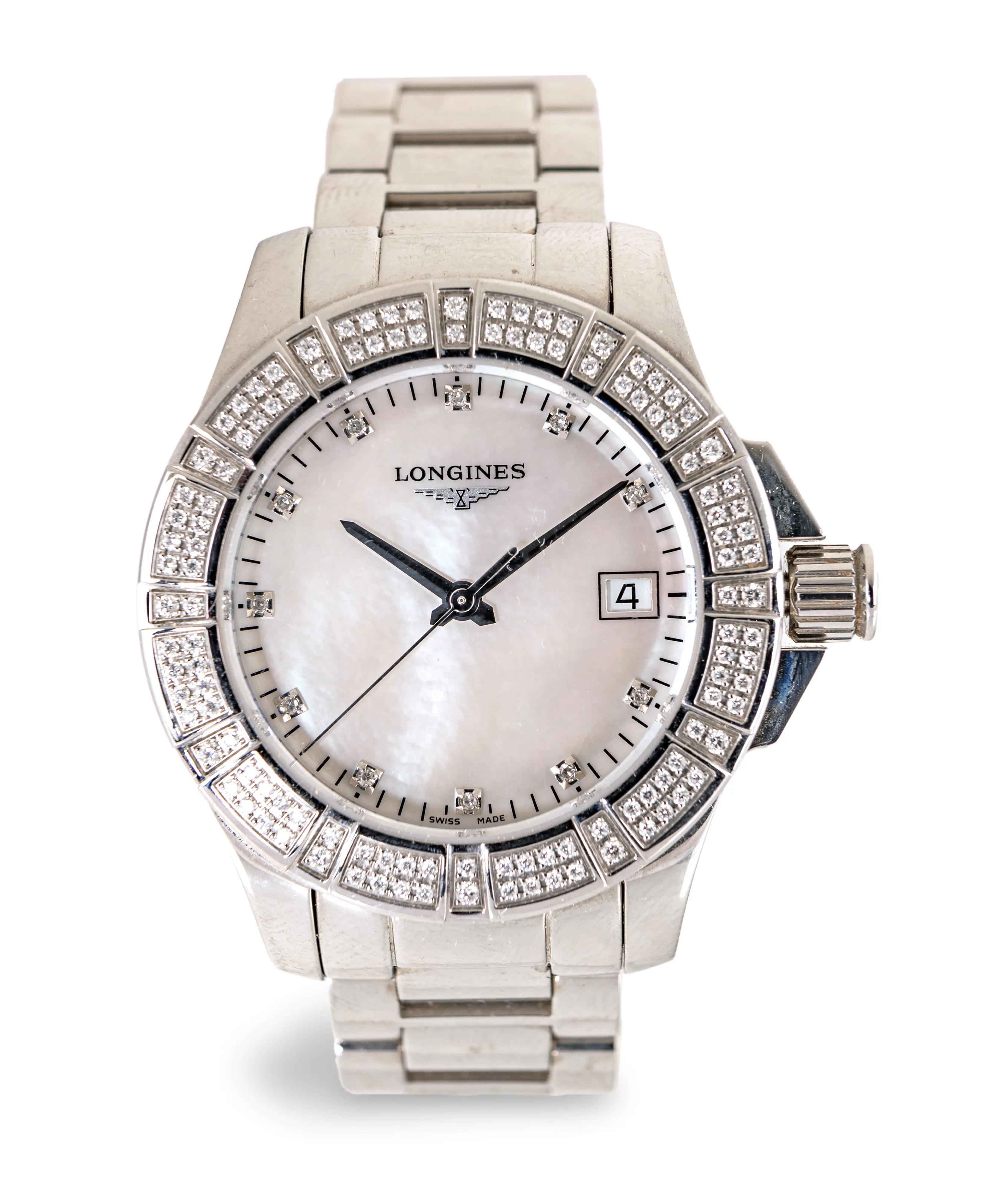 Longines Conquest L3.280.0.87.6 35mm Stainless steel and diamonds Mother-of-pearl 1