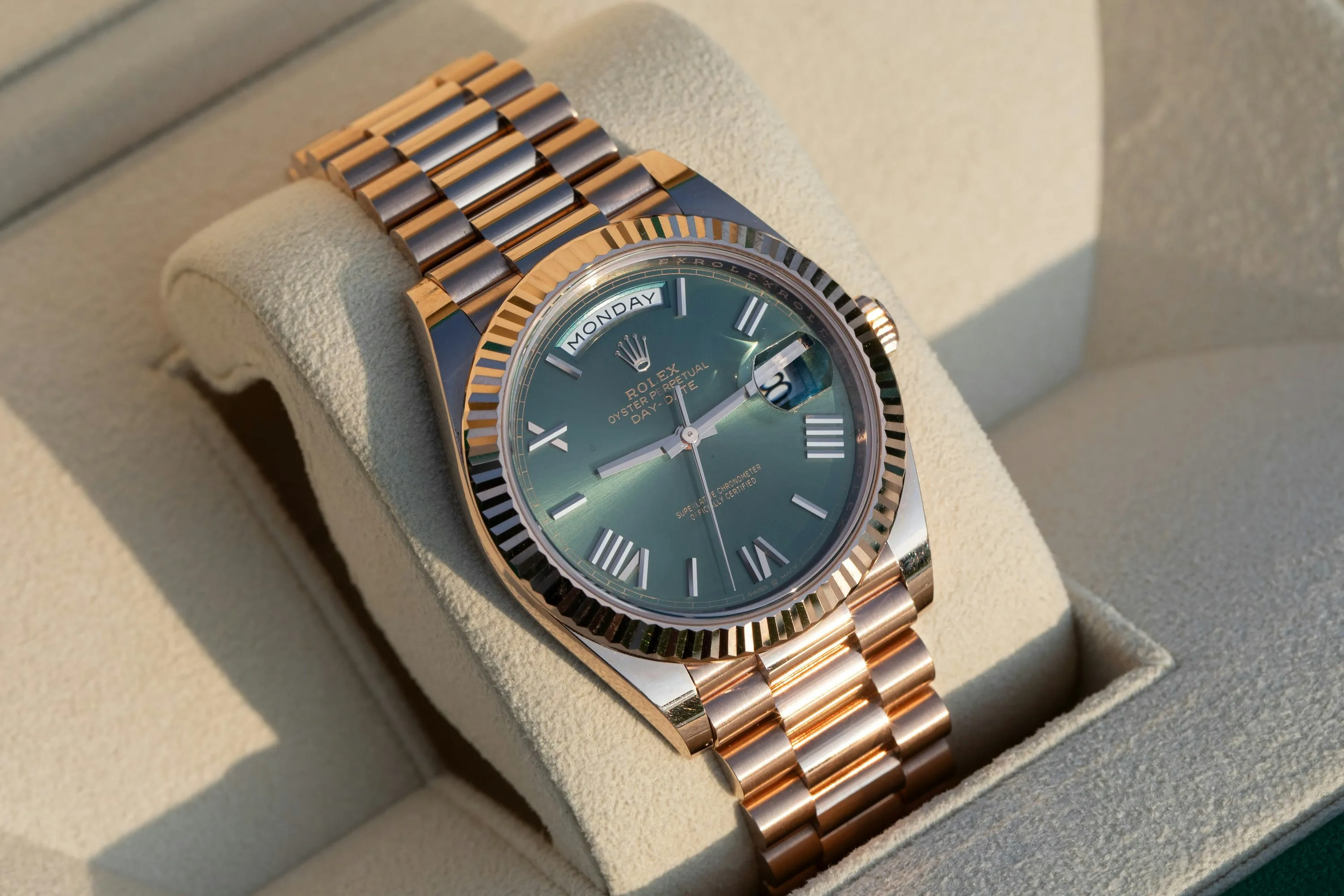 Rolex Day-Date 40 228235 40mm Rose gold Green 3