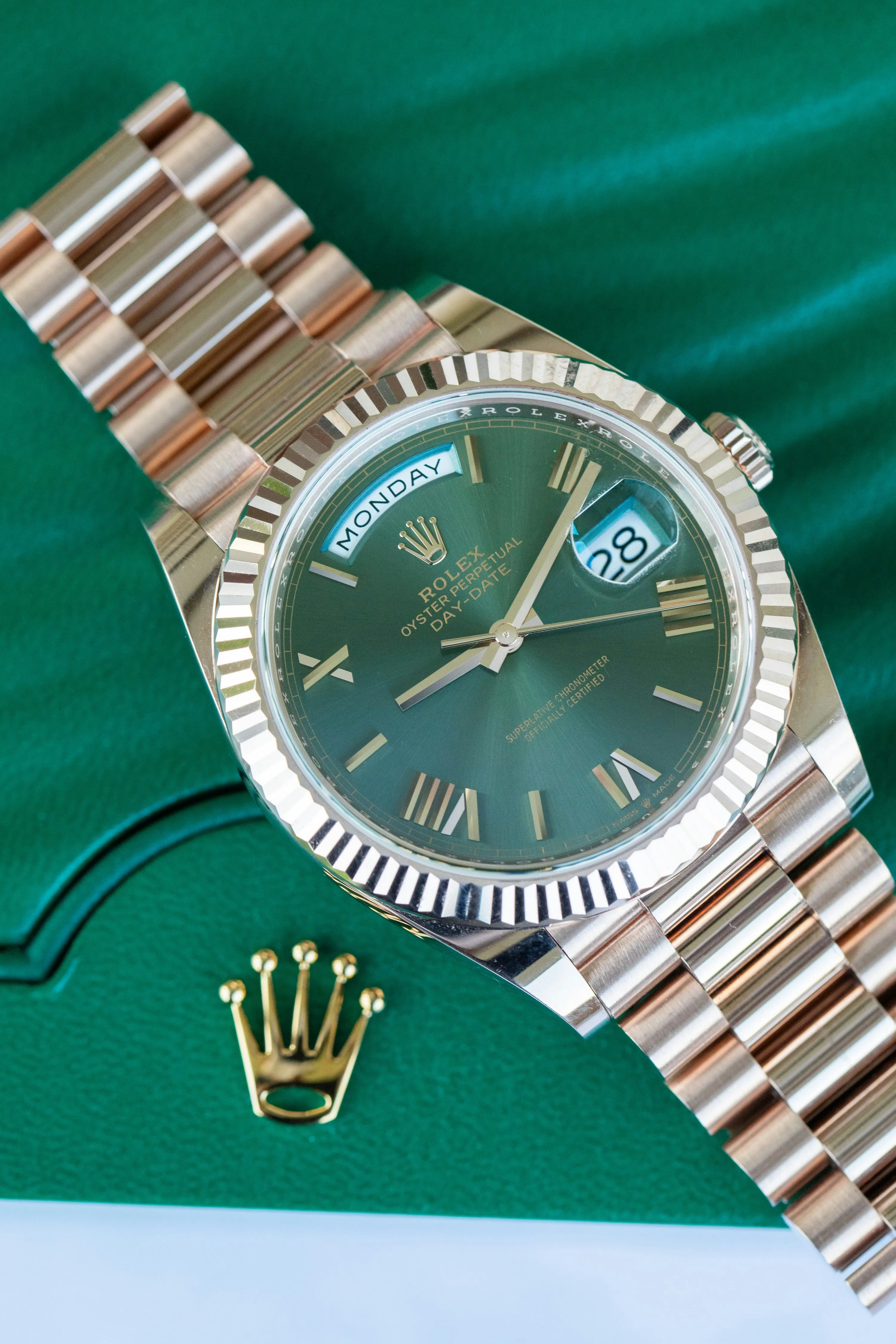 Rolex Day-Date 40 228235 40mm Rose gold Green 11