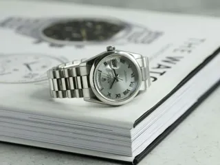 Rolex Day-Date 36 118206 Platinum Blue and Silver