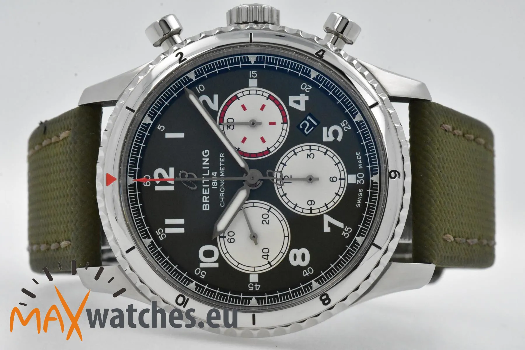 Breitling Aviator 8 AB01192A1L1X2 43mm Stainless steel Green