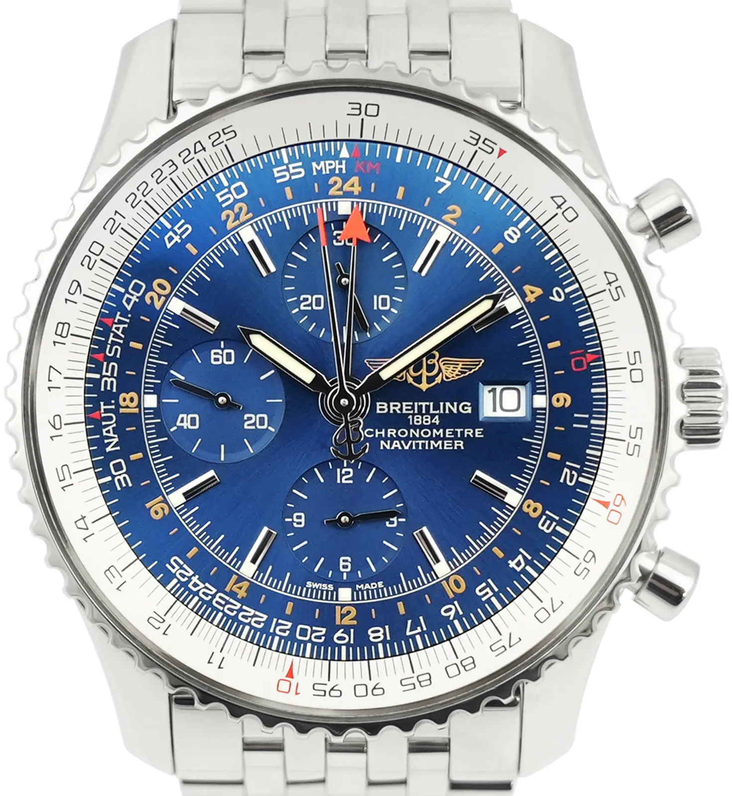 Breitling Navitimer World A2432212 46mm Stainless steel Blue