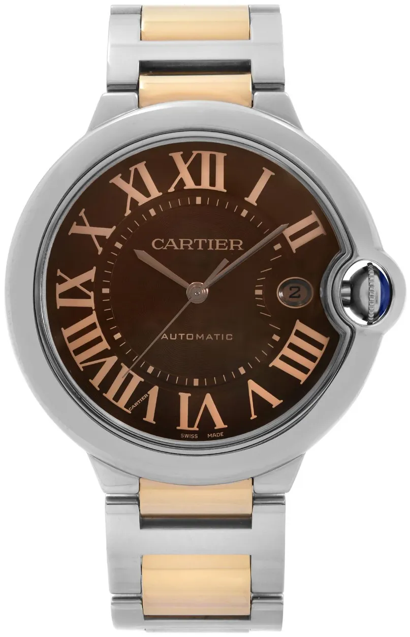 Cartier Ballon Bleu W6920032 42mm Stainless steel Brown