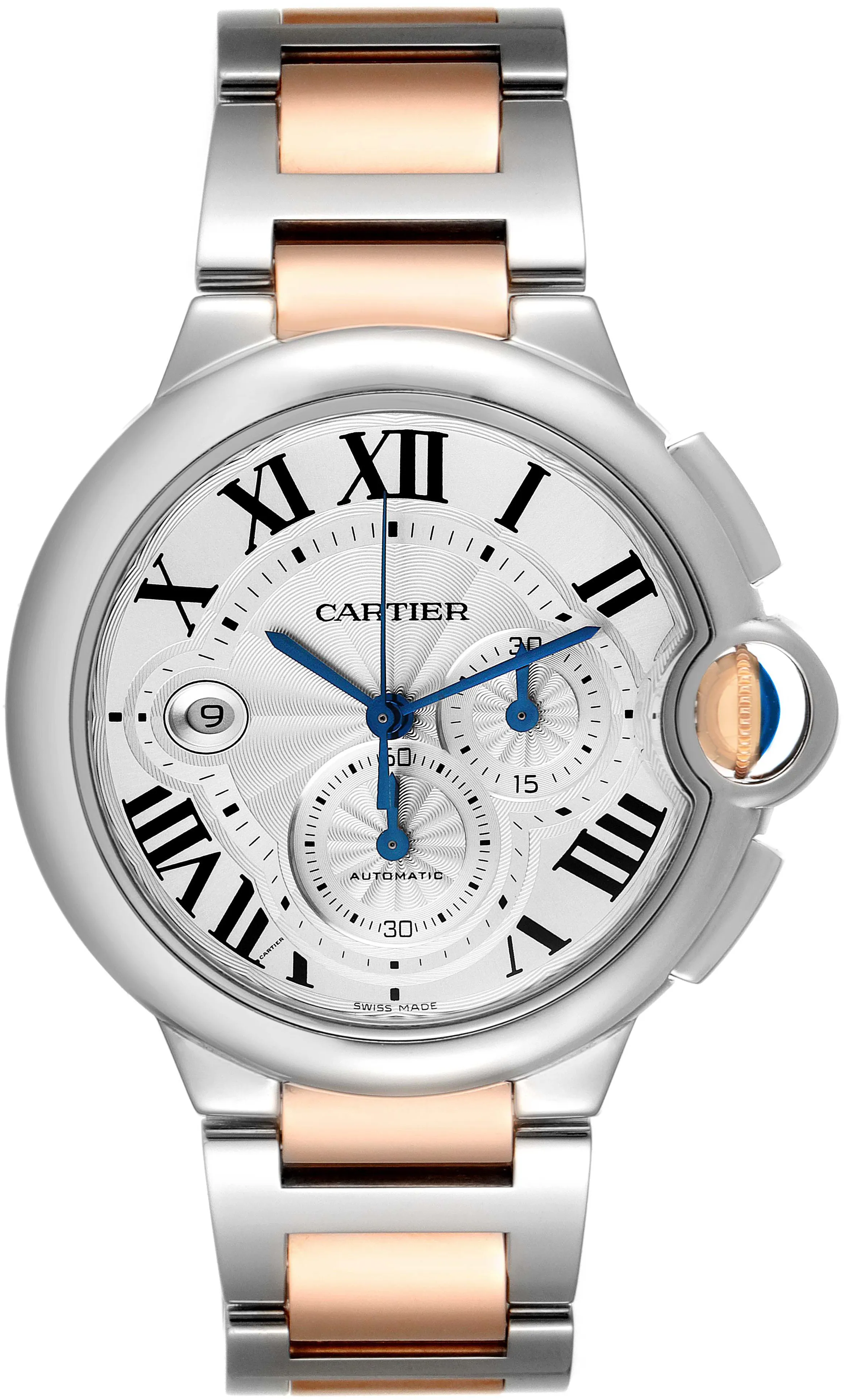 Cartier Ballon Bleu w6920063 44mm Stainless steel Silver flinque sunburst 8