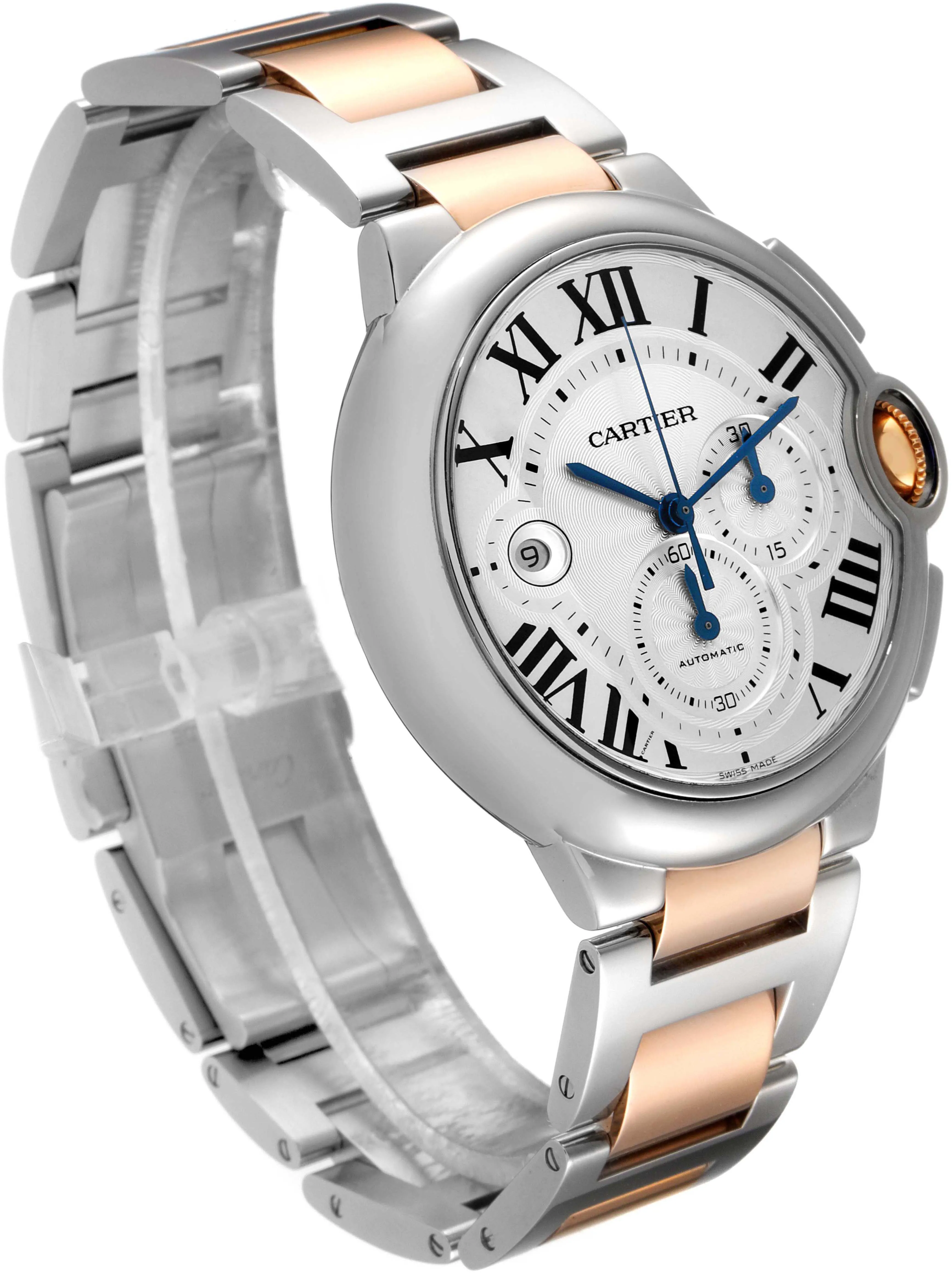 Cartier Ballon Bleu w6920063 44mm Stainless steel Silver flinque sunburst 2