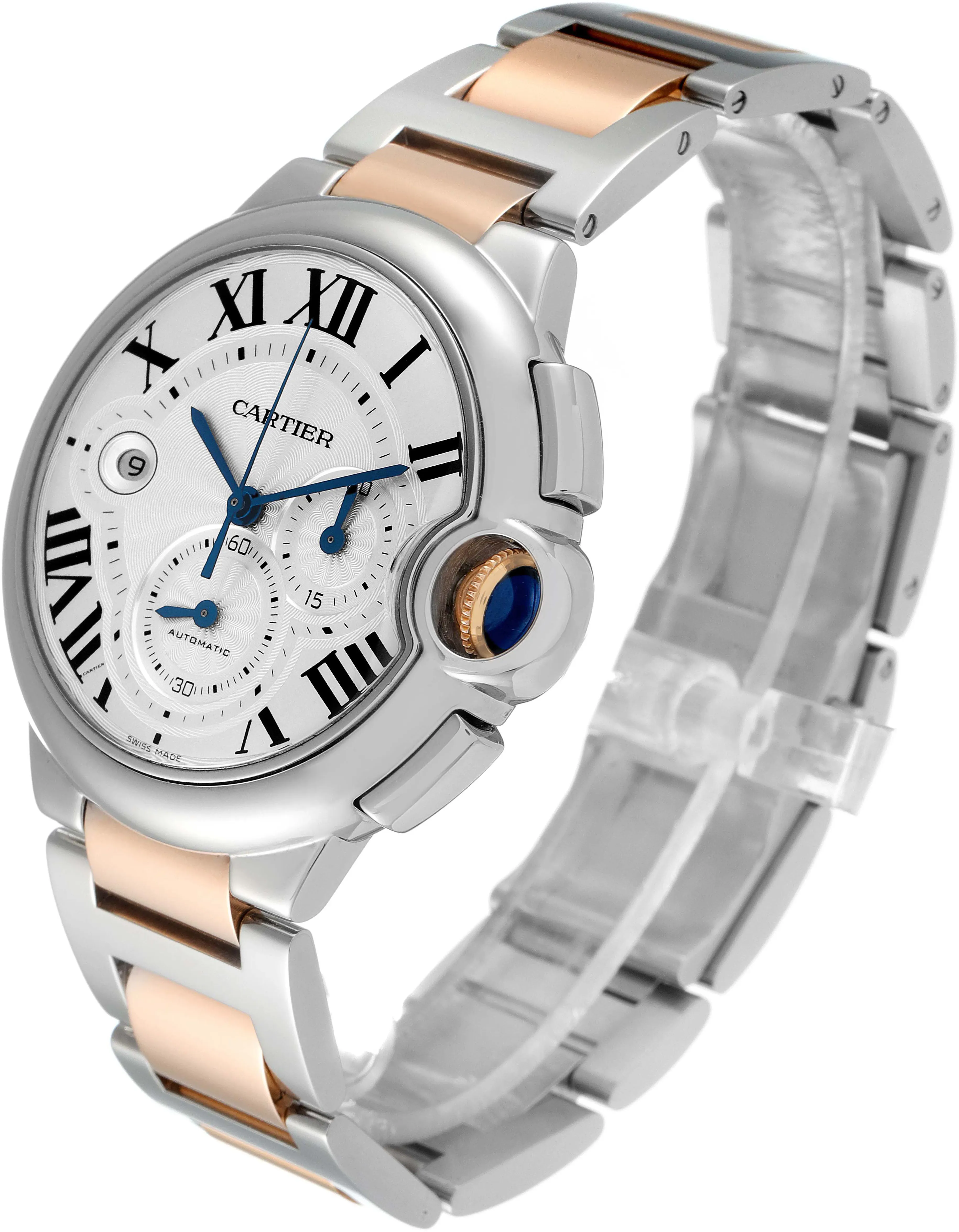 Cartier Ballon Bleu w6920063 44mm Stainless steel Silver flinque sunburst 5