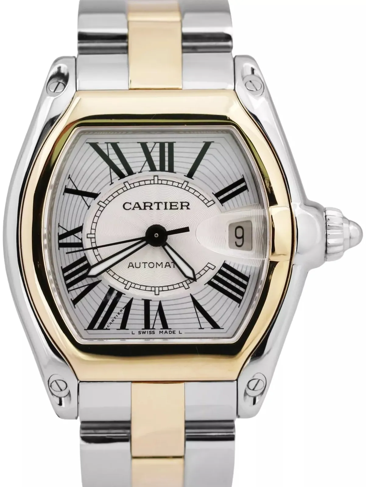 Cartier Roadster w62031y4 38mm Yellow gold Silver