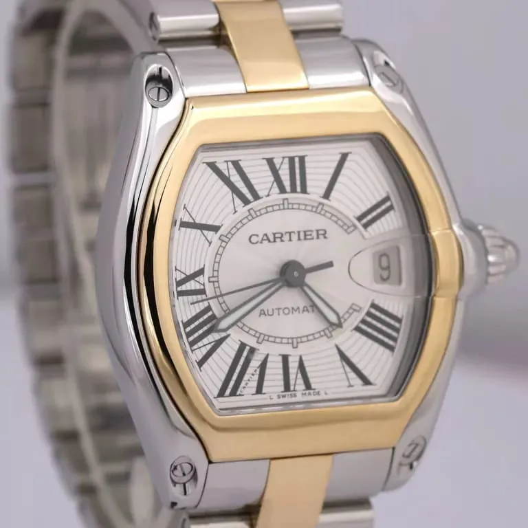 Cartier Roadster w62031y4 38mm Yellow gold Silver 2