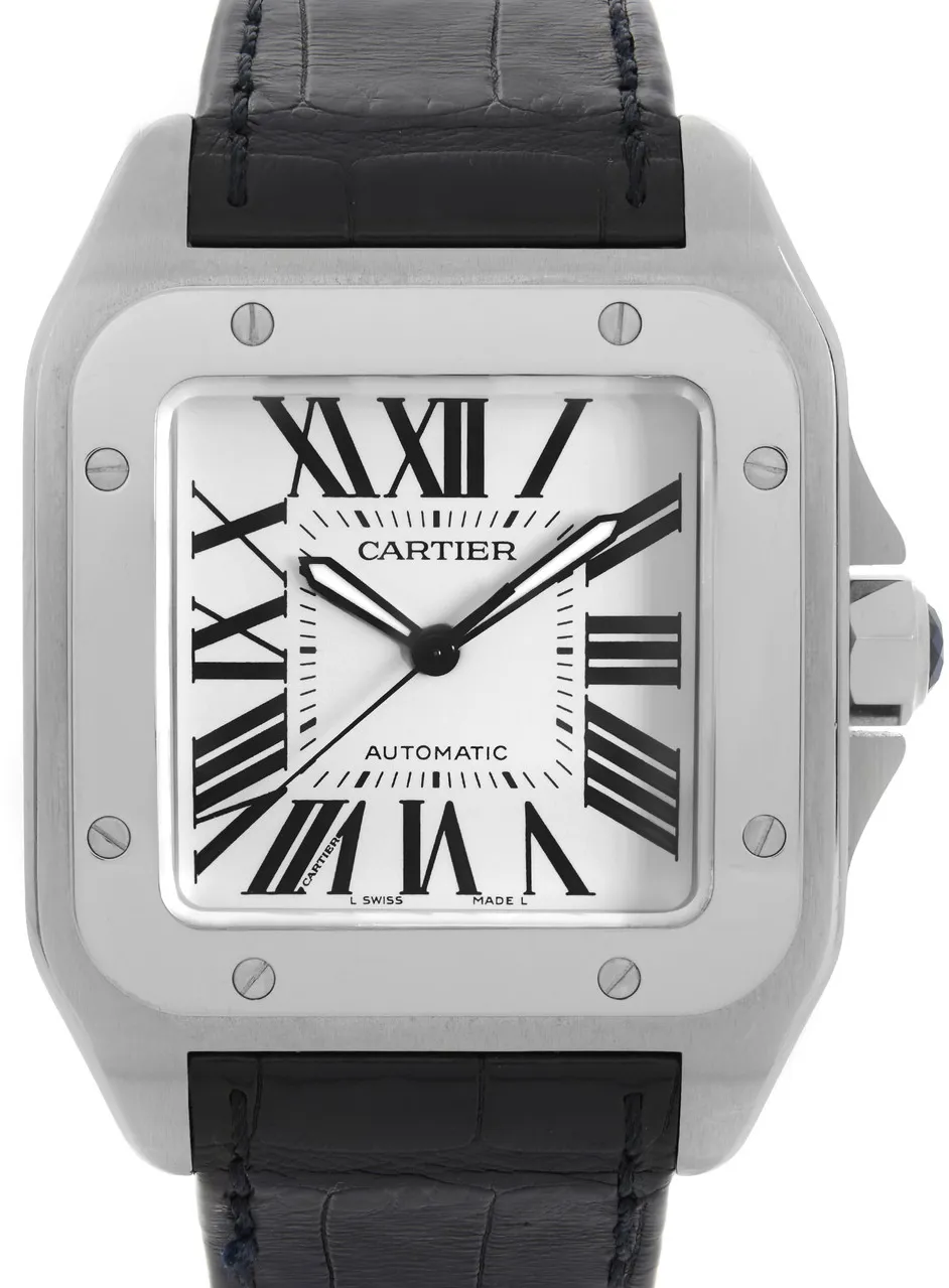 Cartier Santos 100 W20073X8 38mm Stainless steel White 1