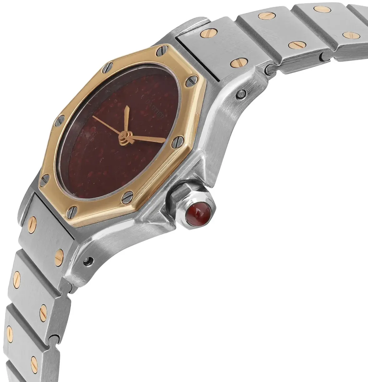 Cartier Santos Octagon 0907 24mm Stainless steel Burgundy 2