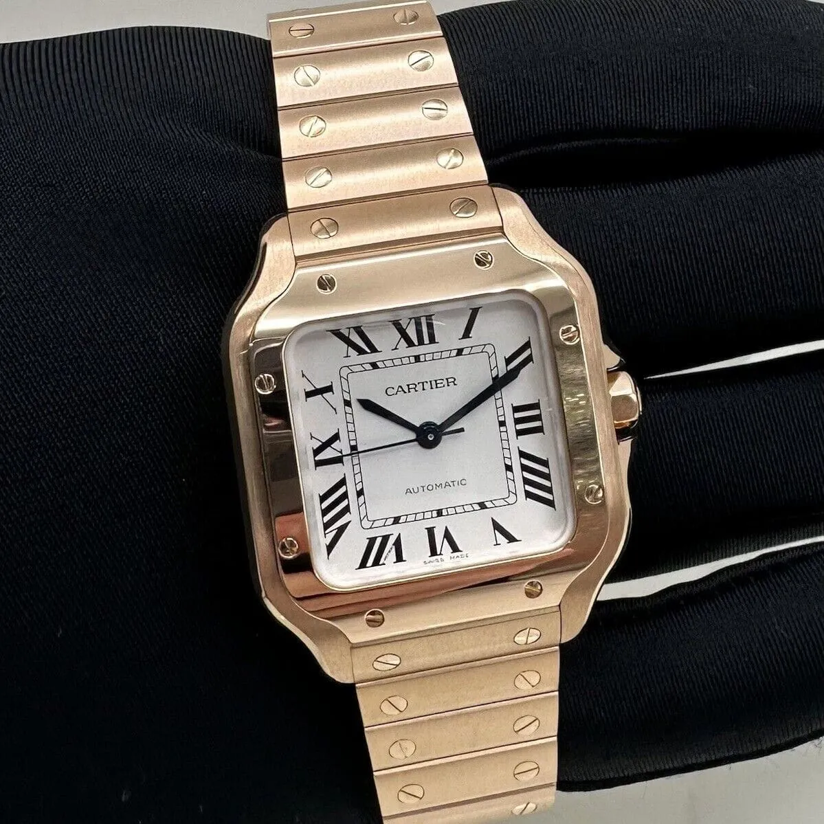 Cartier Santos WGSA0031 35mm Rose gold Silver