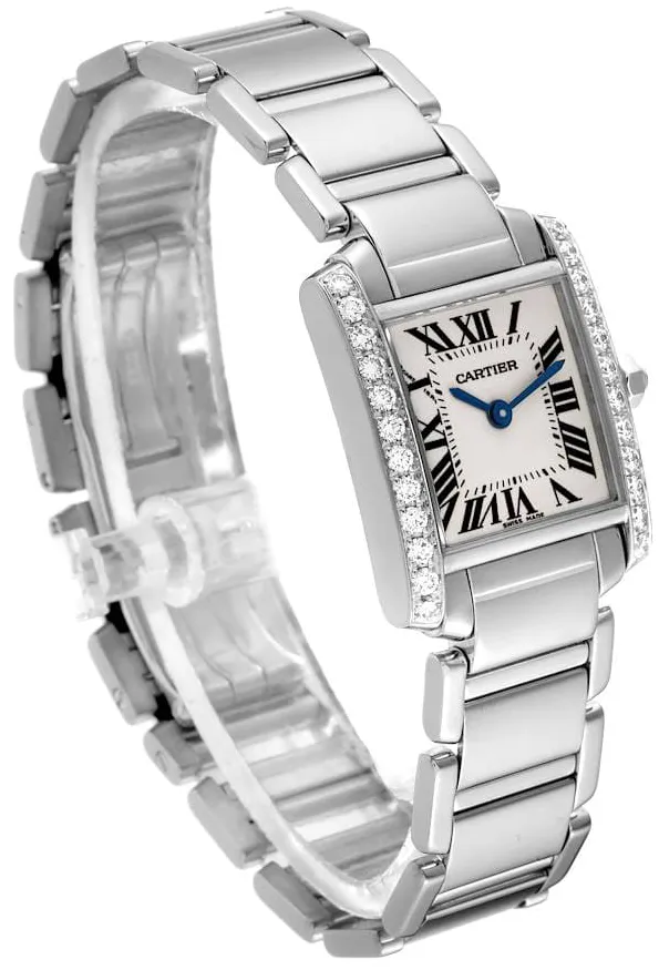 Cartier Tank Française WE1002S3 20mm White gold Silver 4