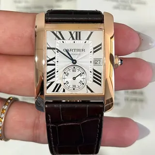 Cartier Tank W5330001 Rose gold Silver