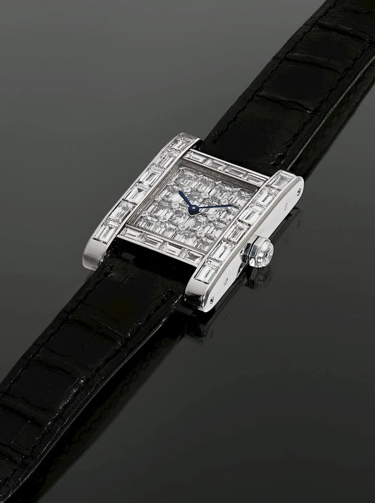 Cartier Tank 23mm White gold and diamond 1