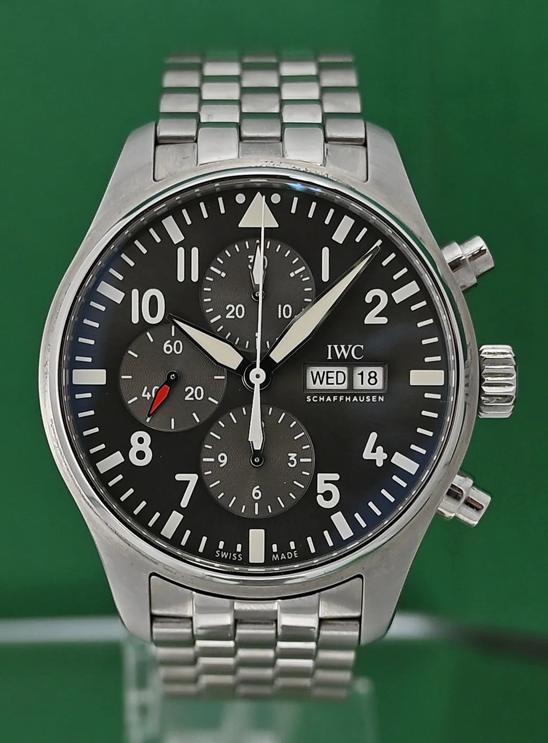 IWC Pilot Spitfire Chronograph IW377719 43mm Stainless steel Grey