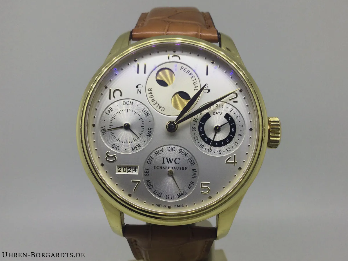 IWC Portuguese Perpetual Calendar IW502105 44mm Yellow gold Black