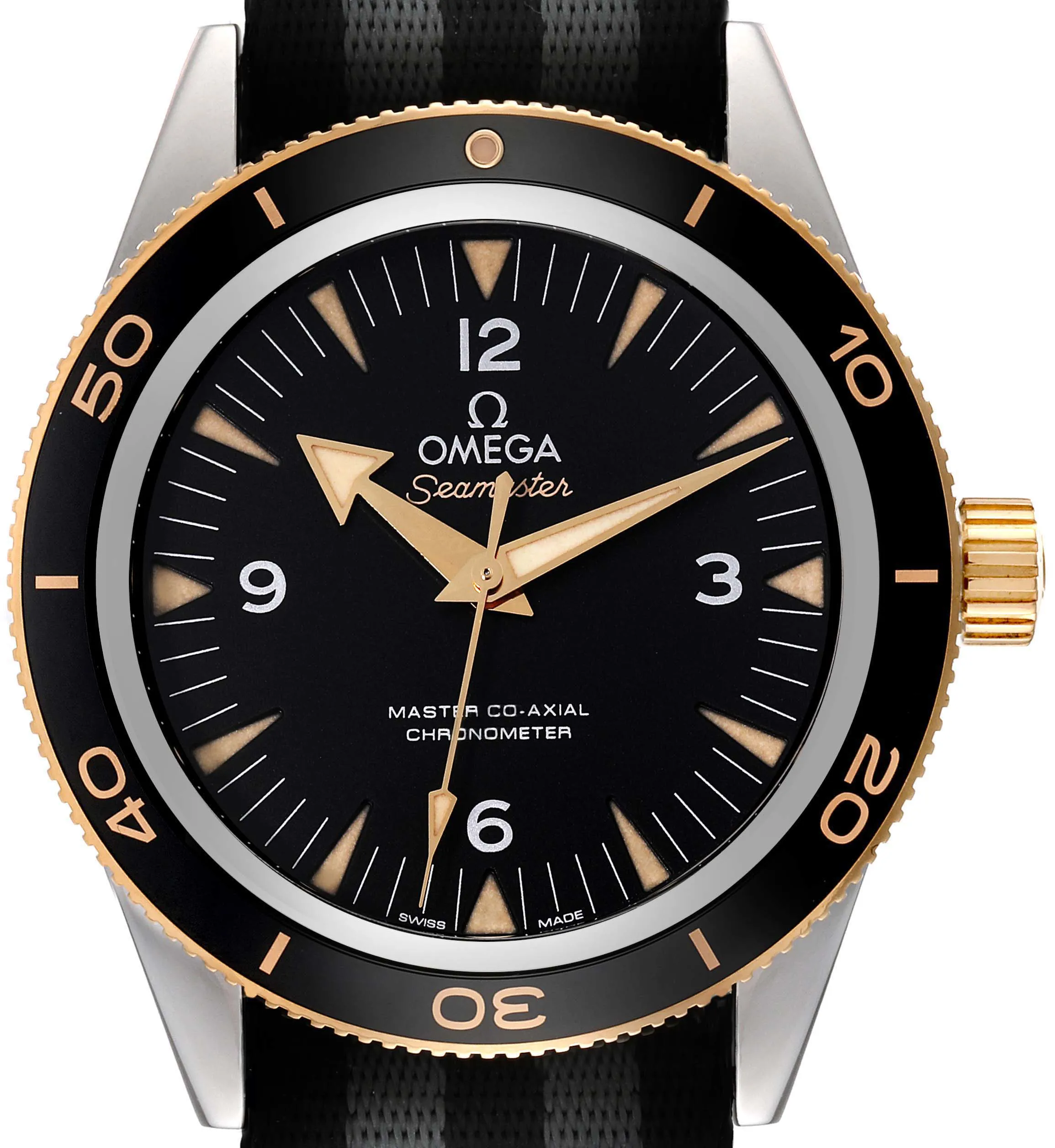 Omega Seamaster 300 233.22.41.21.01.001 41mm Yellow gold and stainless steel Sand-blasted black